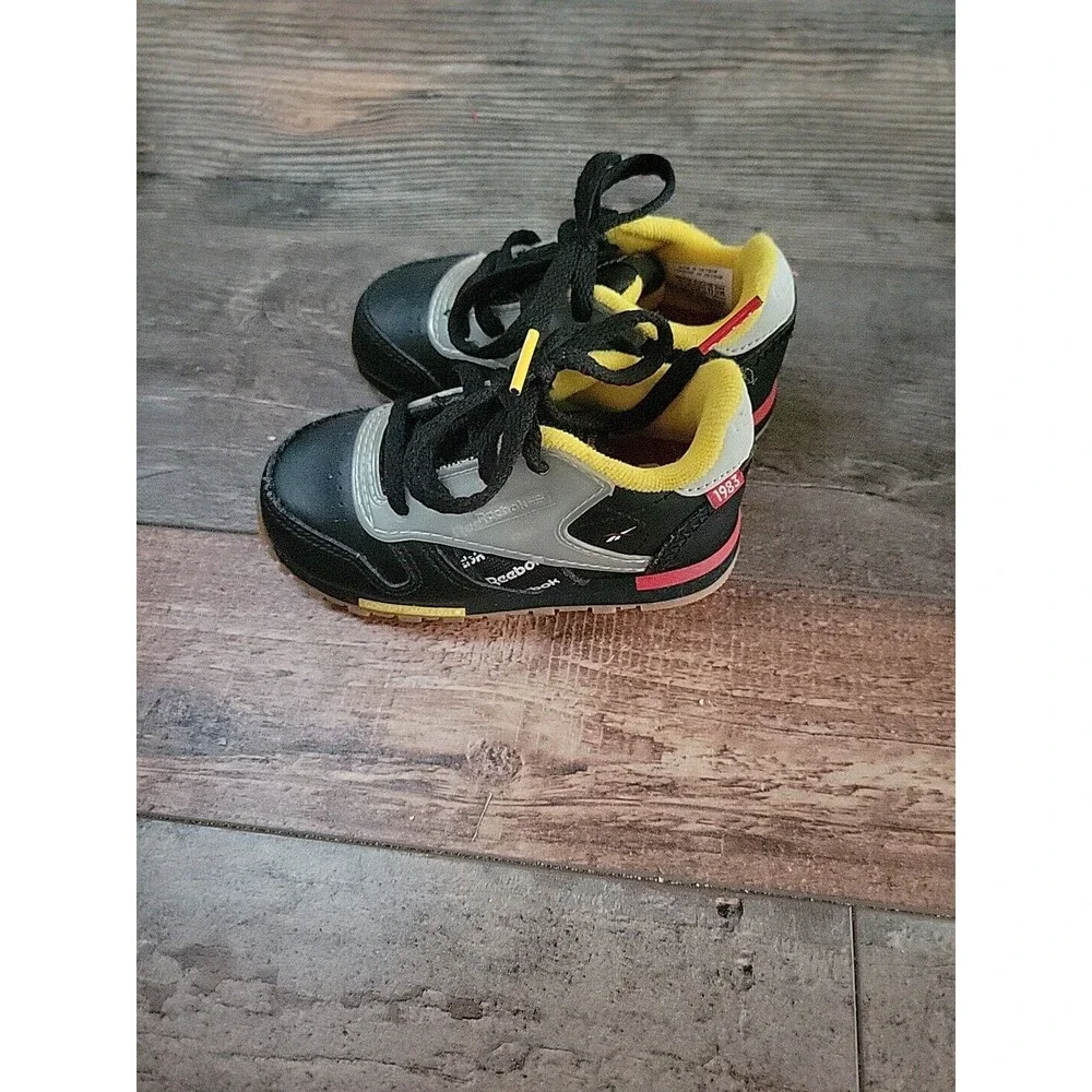 Reebok Classic Leather Alter The Icon Toddler Shoes Sz 5 Black Snow Gray DV5253